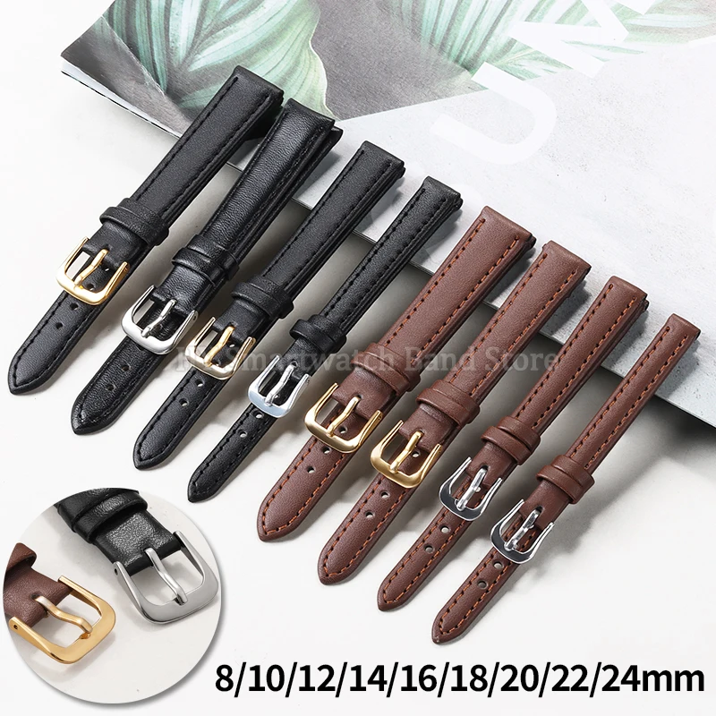 8mm 10mm 12mm 14mm 16mm 18mm 20mm 22mm 24mm pulseira de relógio de couro pu para smartwatch pulseira universal ultrafina pulseira macia