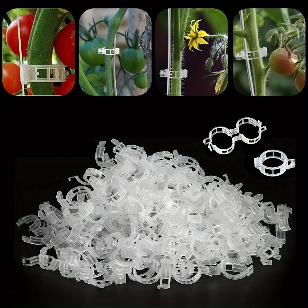 100pcs, Tomato Clips, Plastic Trellis Clips, Plant Support Clips, Grape Vine Tomato Vine Vegetables Plants Garden Support Clips