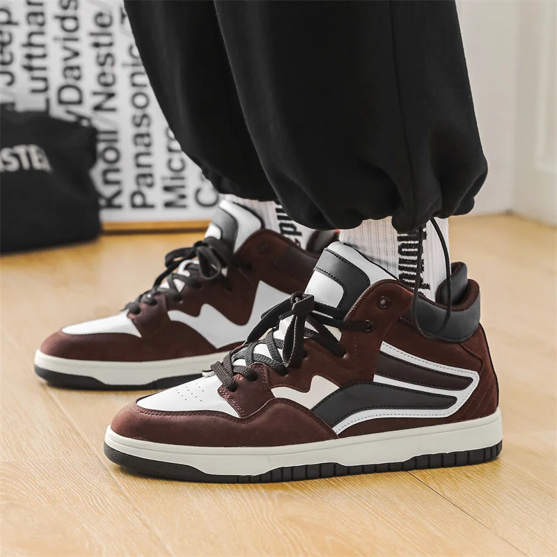 New Fashion Couple Designer Shoes Men Luxury High top Men Sneakers Streetwear Platform Men\'s Skateboard Shoes Plus Size 36-46