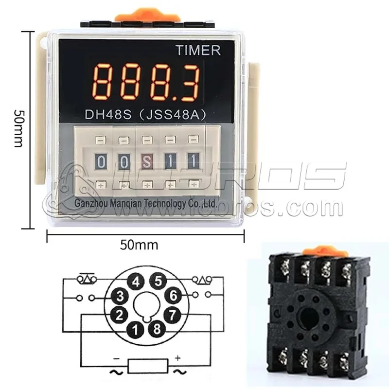 DH48S DH48S-2Z Digital Display Time Relay 220V 24V 12V, Two SetS Of Power On Delay Timer Adjustable