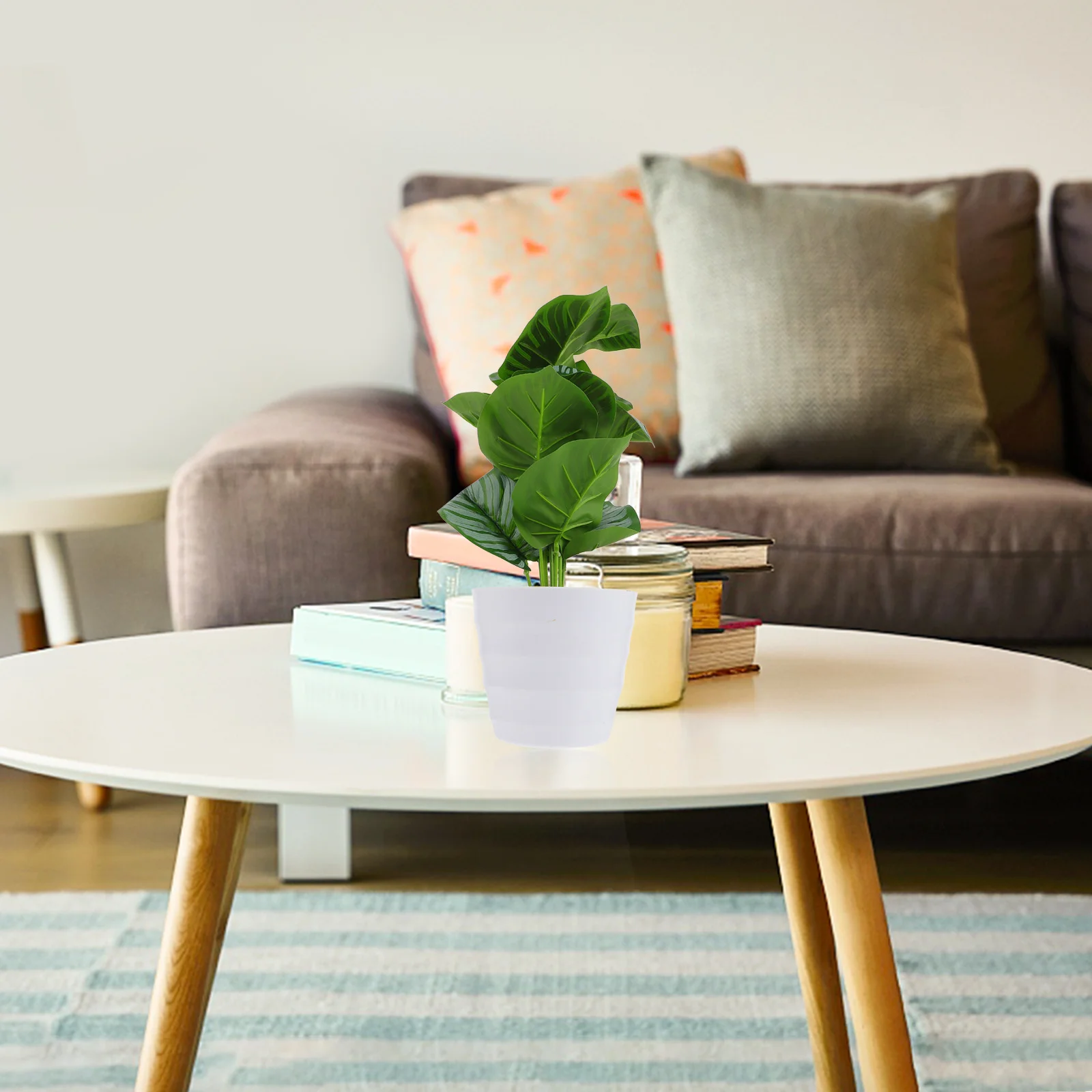 

2Pcs Imitated Plant Leaves Artificial Green Simulation Leaves Decoration for Home Office Table Decor Living Room