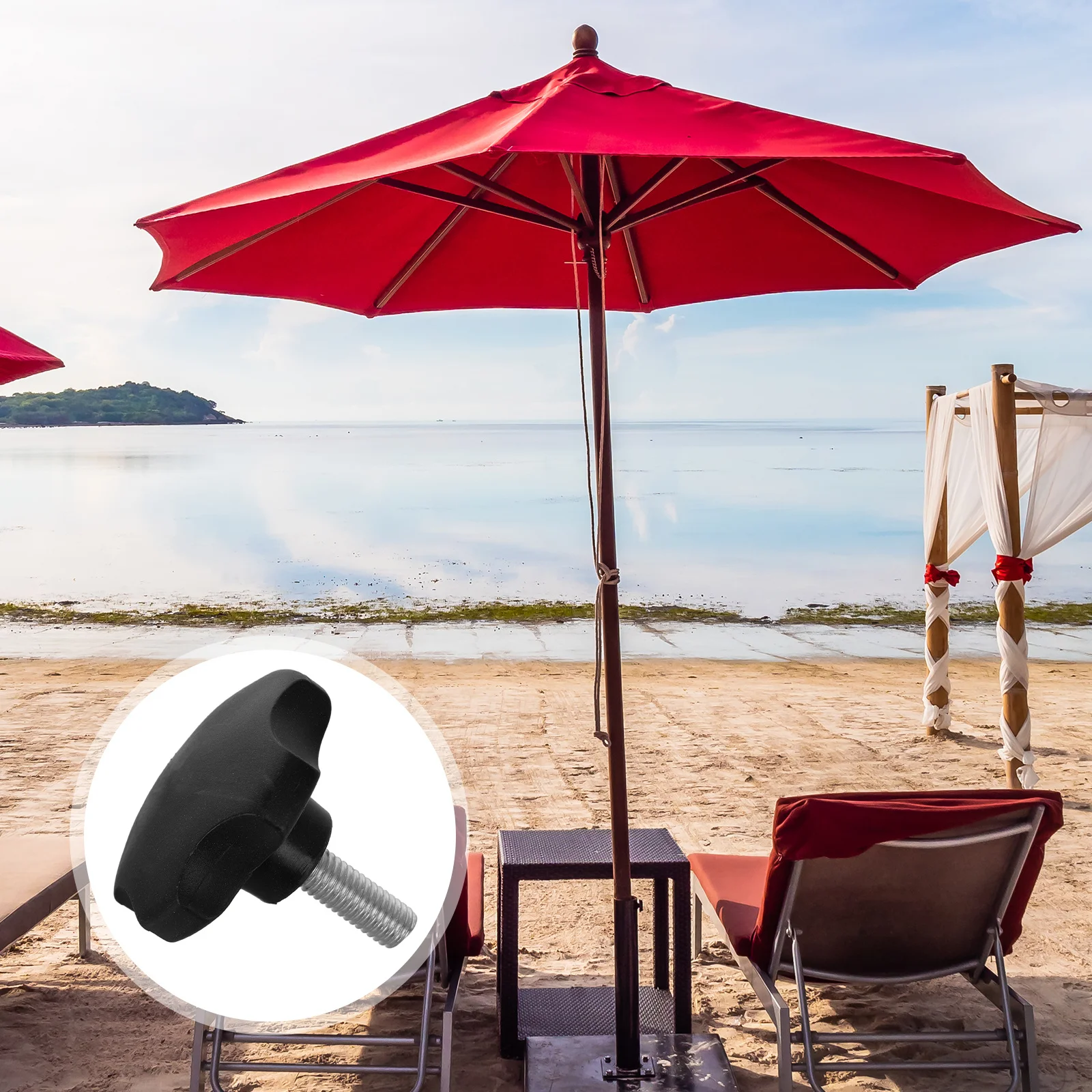 

Outdoor Umbrella Feet Screw Replacement Metal Plastic Roman Pole Design Stable Patio Umbrella Base Stand Replacement Parts