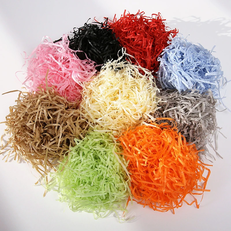 30/50/100g Buntes Raffia-Papier-Füllmaterial für Geschenkboxen, DIY-Geschenkverpackung, Party-Dekoration