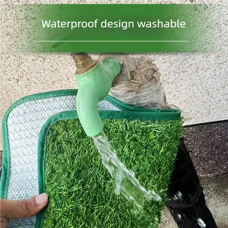 Dog Potty Grass Mat Reusable Washable Non Slip Pet Toilet Pad Artificial Turf Carpet For Puppy Cat Indoor Outdoor Training view 6