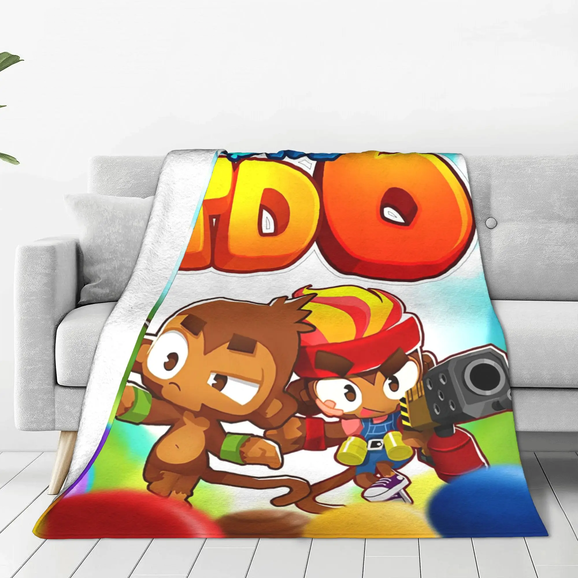 Monkey Bloons TD BTD 6 Blanket Tower Defense Game Fleece Throw Blanket Home Couch Ultra-Soft Warm Multifunction Plush Thin Quilt