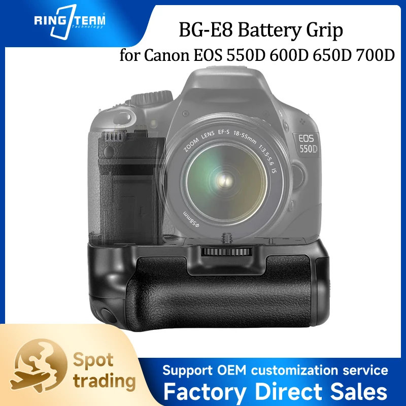 BG-E8 Vertical Battery Grip for Canon EOS Rebel T2i T3i T4i T5i 550D 600D 650D 700D DSLR Dual LP-E8 Battery Portrait Shooting