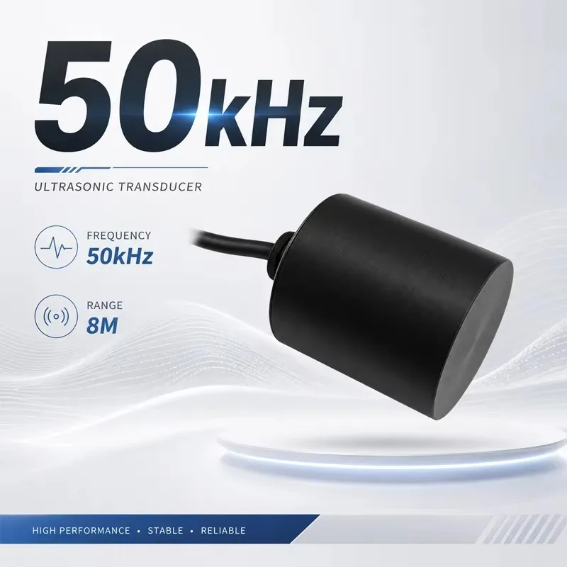 50 kHz Ultrasonic Transducer for Air Distance Measurement with an 8 m Range, Suitable for Robot Positioning Applications