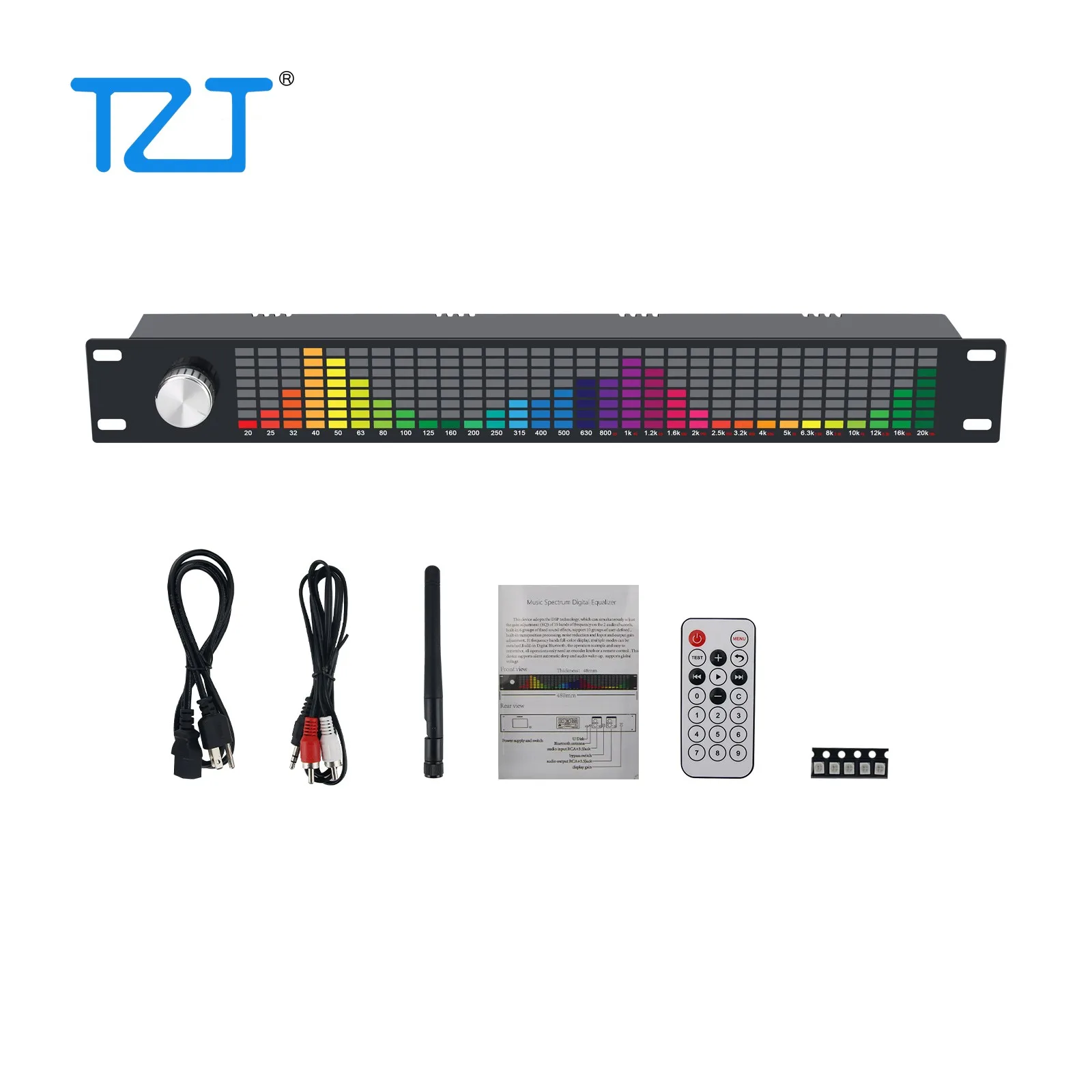 TZT 31-band Music Spectrum Display 15-band Digital Equalizer With Remote Control For Home Stage KTV Performances