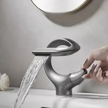 Vodovodní kohoutky ve tvaru S, mosazné koupelnové umyvadlo, vodopád, směšovací baterie pro teplou a studenou vodu s jednou rukojetí, jeřáb, chromovaná směšovací baterie 10 nejlepší prodej sanitární keramika s kohoutkem - №7