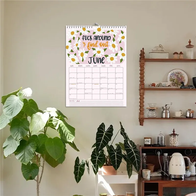 2025 Wall Hanging Office Calendar Unique Funny Pattern 12Month Creative For Friend Family New Year Christmas Gift