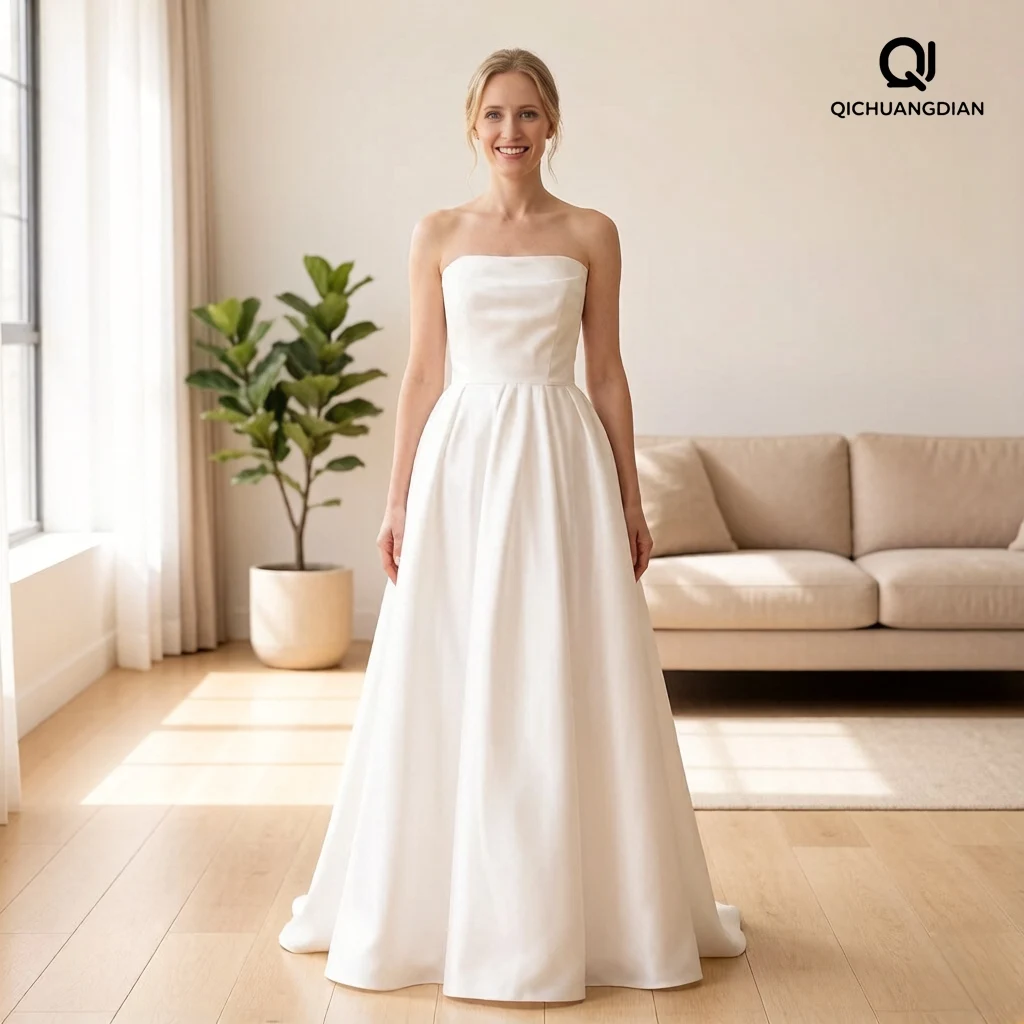 

Индивидуальные простые атласные свадебные платья А-силуэта с кружевной шнуровкой, без рукавов, плиссированные, для невест, Vestido De Noiva