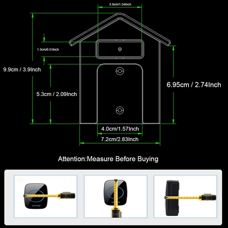 2025 nueva cubierta impermeable para timbre inalámbrico, timbre de plástico transparente, cubierta impermeable, botón de timbre de puerta de casa, protector contra la lluvia