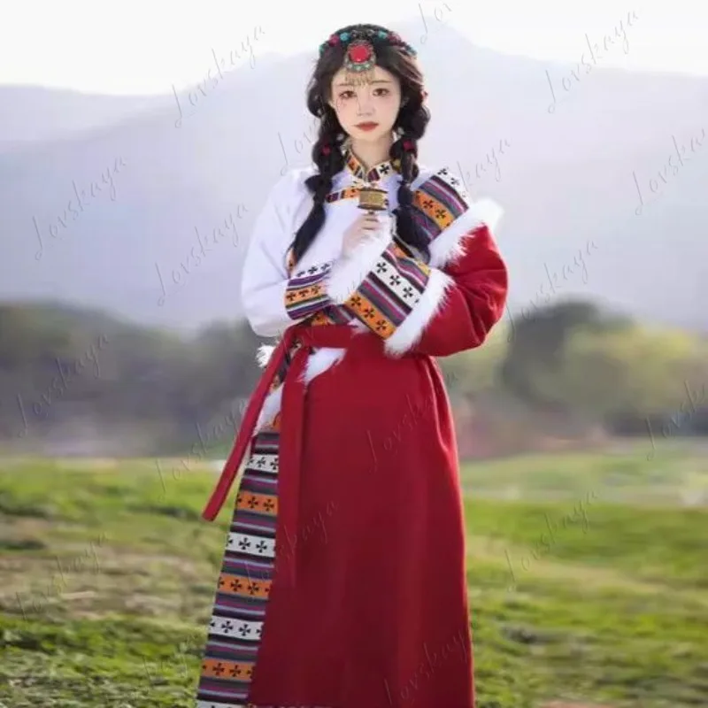 

Тибетская одежда, женская тибетская танцевальная одежда, дорожные тибетские халаты, одежда для выступлений