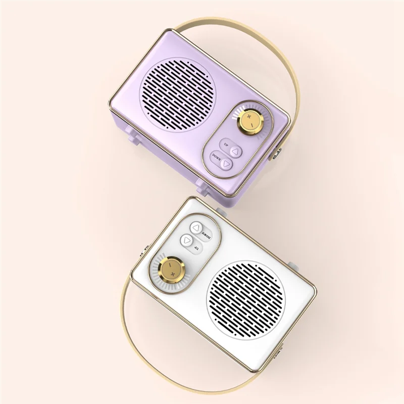 موثوقة-مكبر صوت بلوتوث كلاسيكي ريترو مشغل موسيقى صوت ستيريو محمول صغير للسفر مشغل موسيقى أبيض-ABDQ
