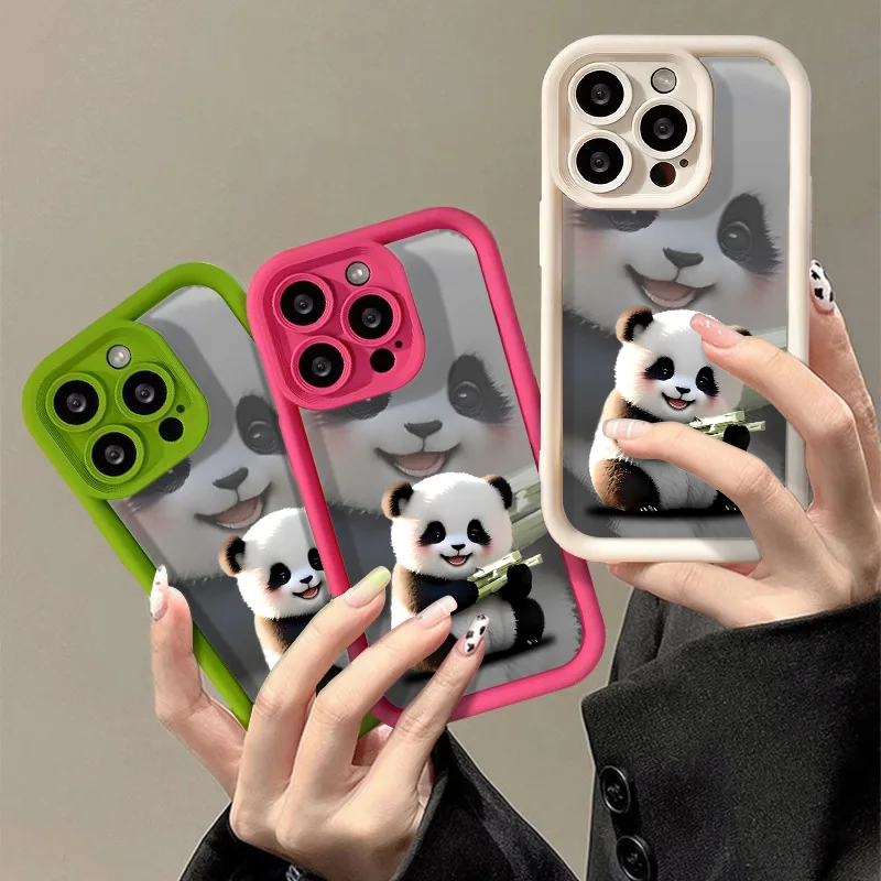 Custodia morbida per telefono Panda carino per iPhone 11 Custodia per iPhone 13 12 15 14 Pro Max XR XS X 7 8 Plus SE Cover posteriore in silicone