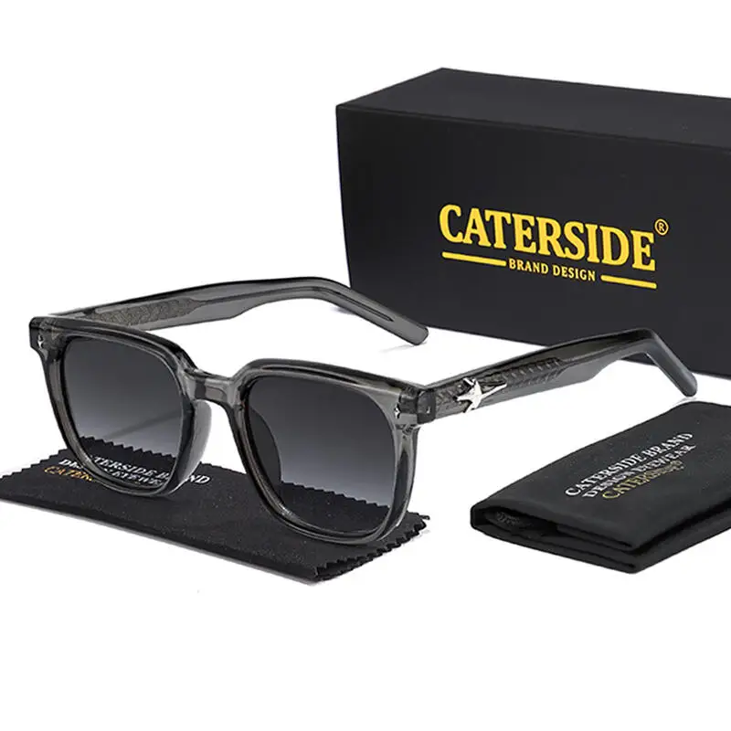 CATERSIDE Trend Square Man Sunglasses Large Frame Sun Glasses Party Travel Beach Eyewear Ideal Choice for Gifts UV400
