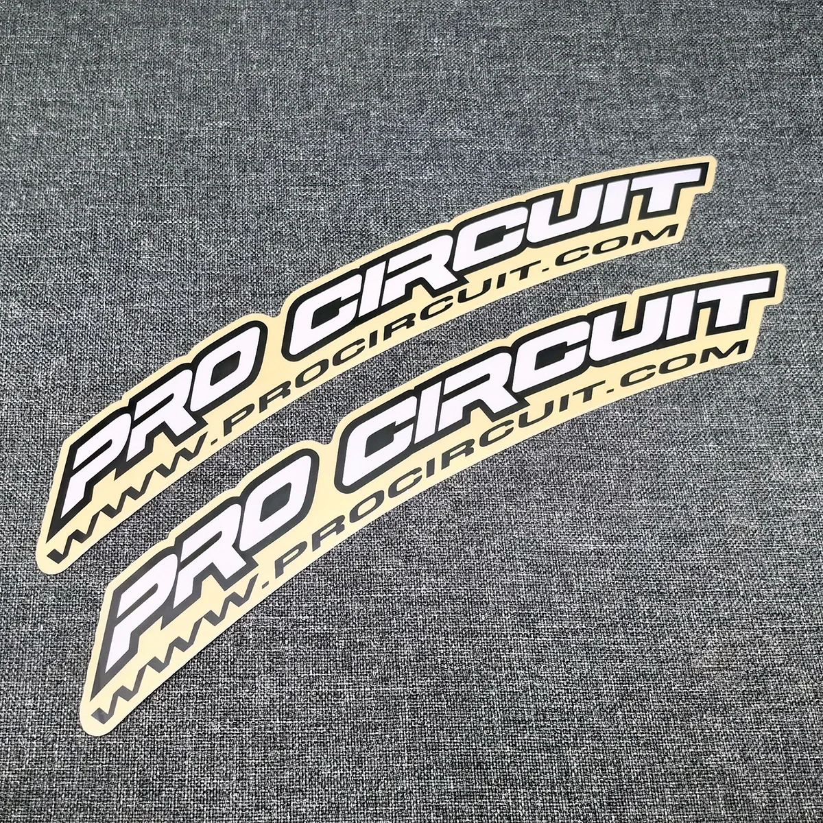 2Pc White PRO CIRCUIT Curved Fender Decals Motocross Graphics MX Decal YZF CRF RMZ KXF SX SXF 125/250/350/450 Motorcycle Sticker
