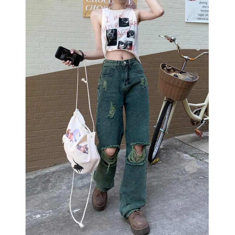 Arazooyi Baggy Jeans Woman High Waist Women's Pants Female Clothing Newjeans Vintage Clothes Denim Korean Fashion Streetwear