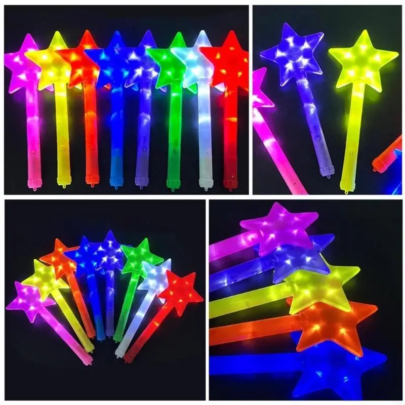 54DA 5pcs Star Glow Wand Led Glow Light Up Sticks For Party Star Light up Wand Glow Light Up Batons