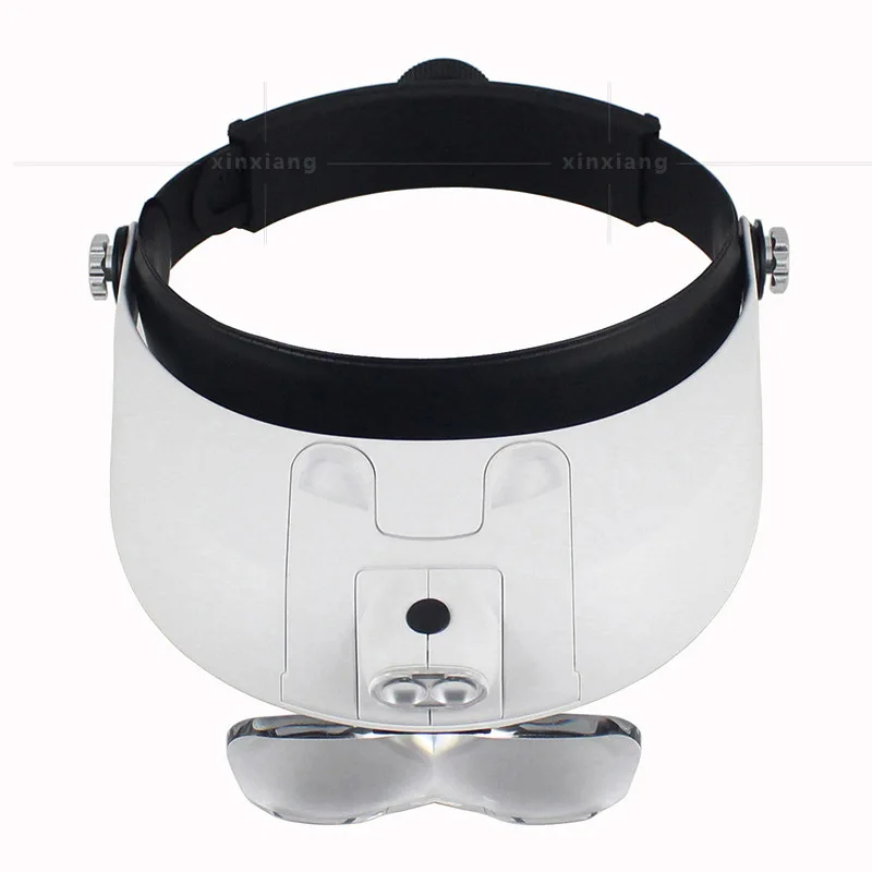 Headband Magnifier Soldering Glasses Led Lamp Light Magnifying Loupe Detachable Headlamp Magnifying Glass Solder with 5 Lens