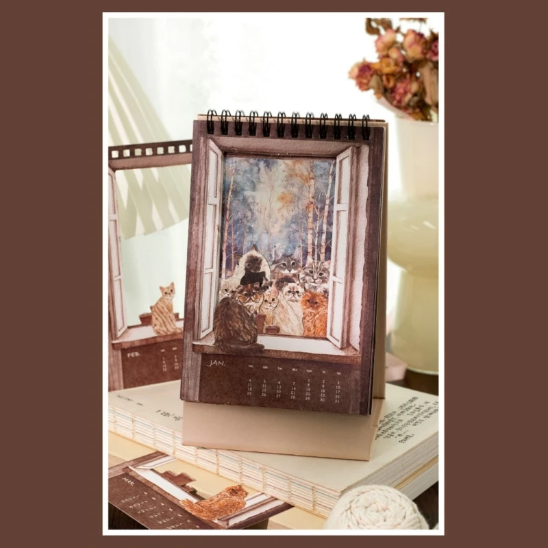 

Художественный ретро-календарь-ежедневник с отделением для карт и зажимом для заметок. Рабочие области. Основная текстура бумаги