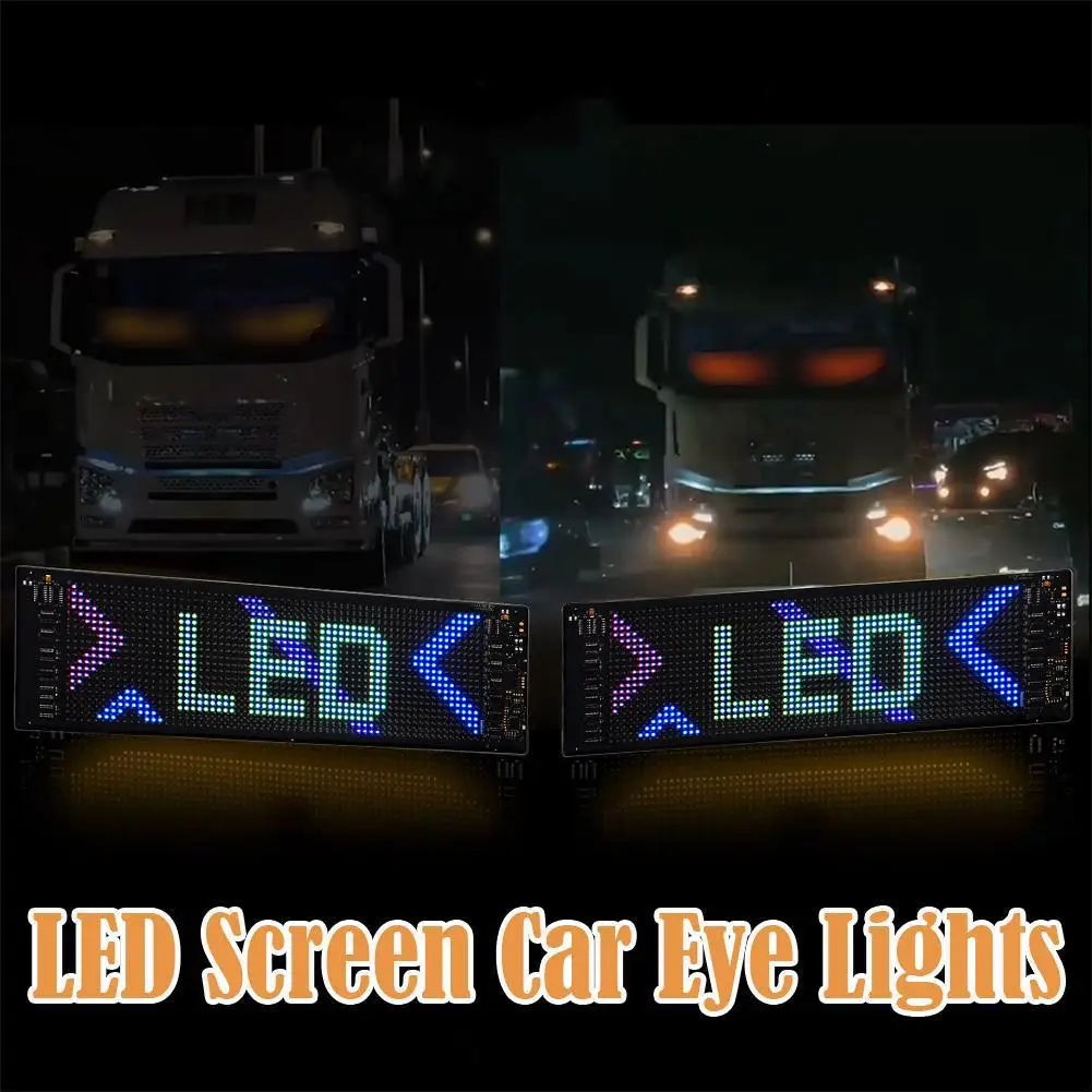 Dinámico Devil's Eye camión parabrisas desplazamiento publicidad LED señal de coche RGB DIY App Control Panel LED luz de pantalla Flexible