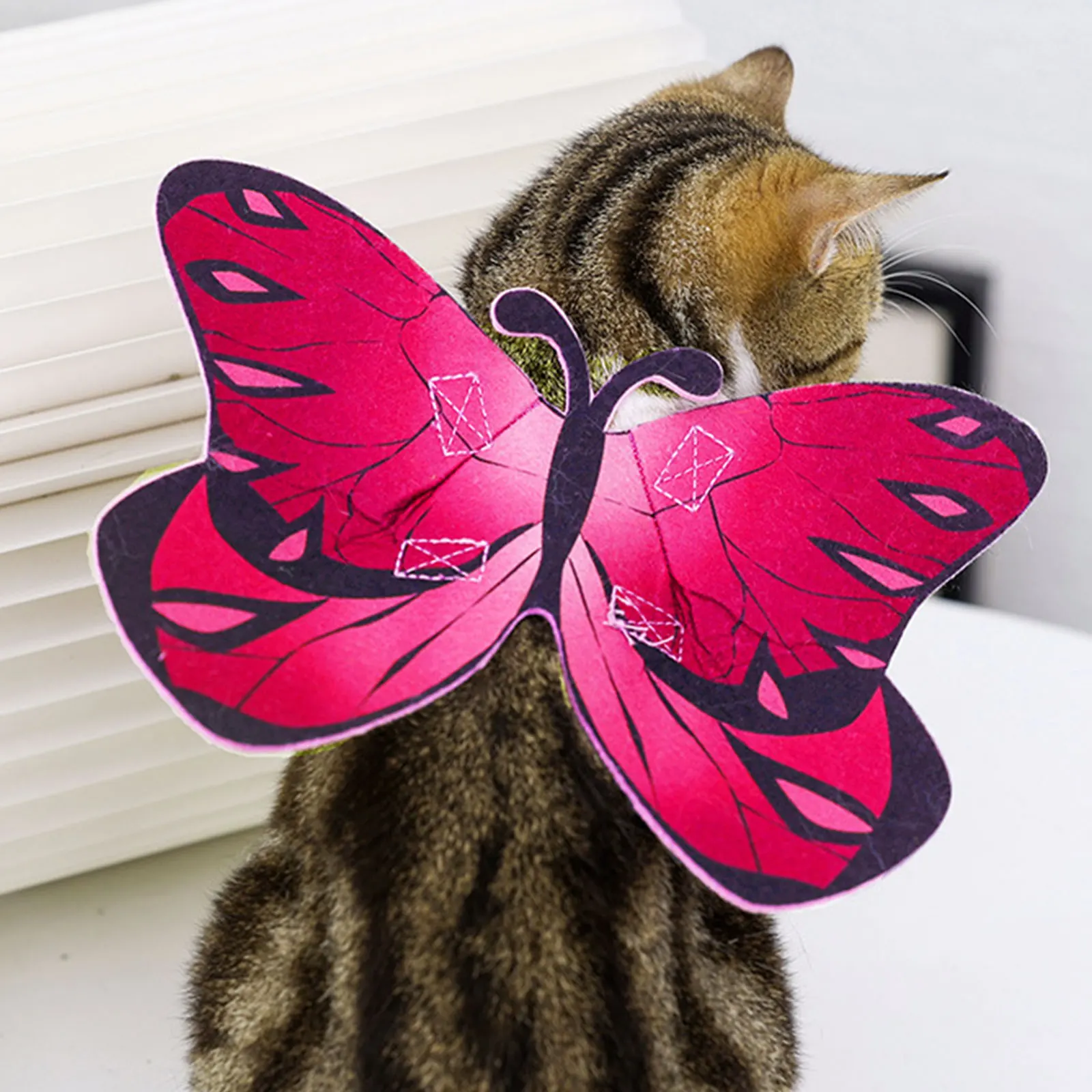 

Small Butterfly Printed Cat Clothing Clothes Pet Supplies Dress Cosplay Pink Felt Costume for Child Outfits