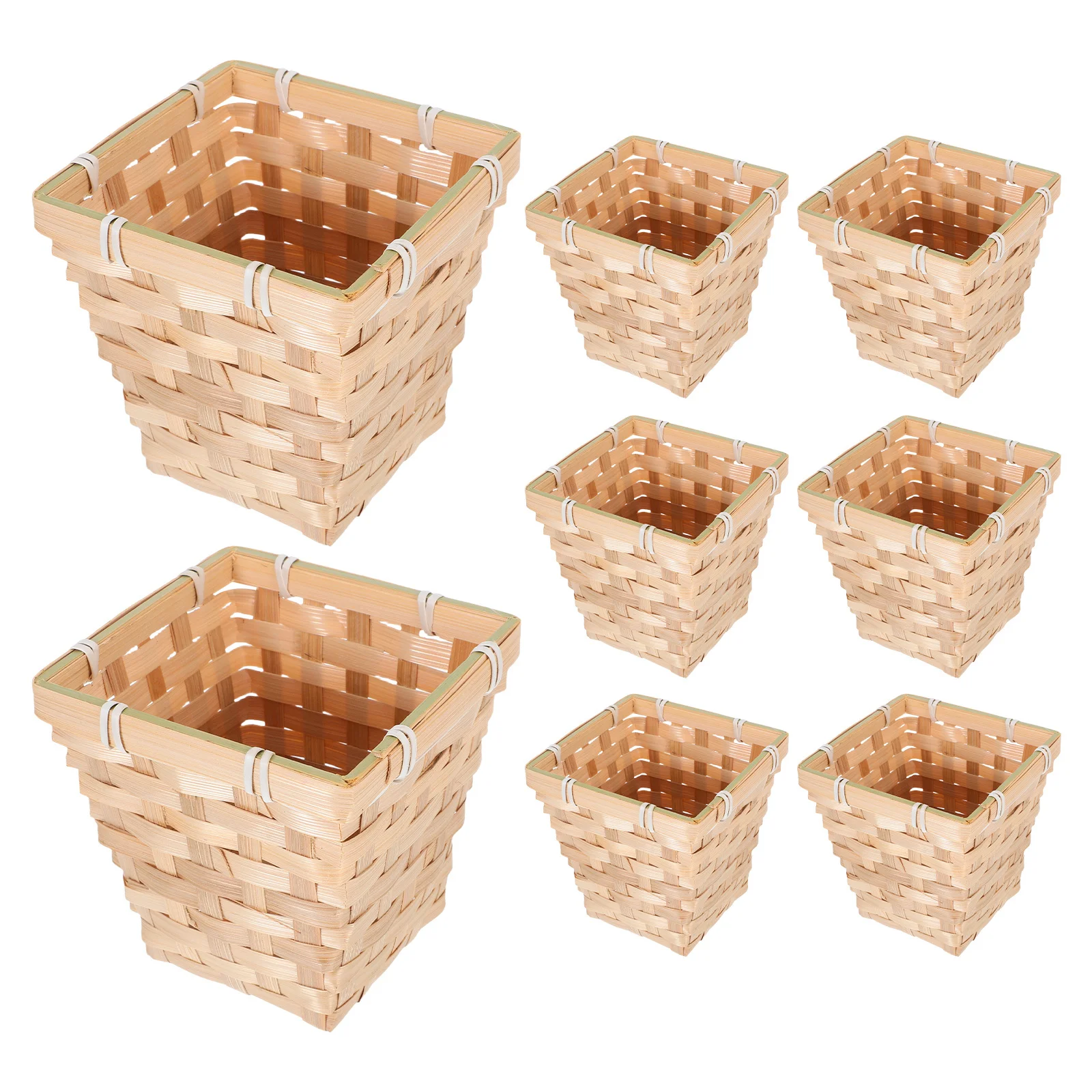 

8Pcs 4.72inch Woven Bamboo Baskets Small Decorative Storage for Succulents Faux Plants Essentials Small Storage