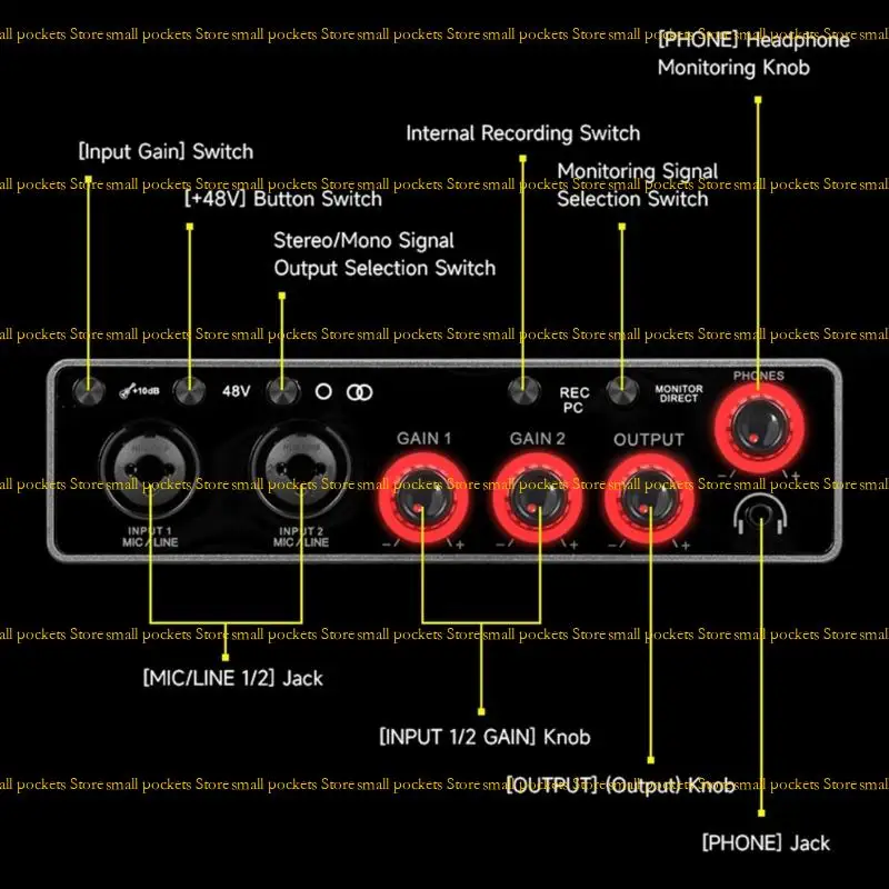 R1WD プラグアンドプレイ USB 録音サウンドカード メタルスタジオ品質オーディオインターフェイス