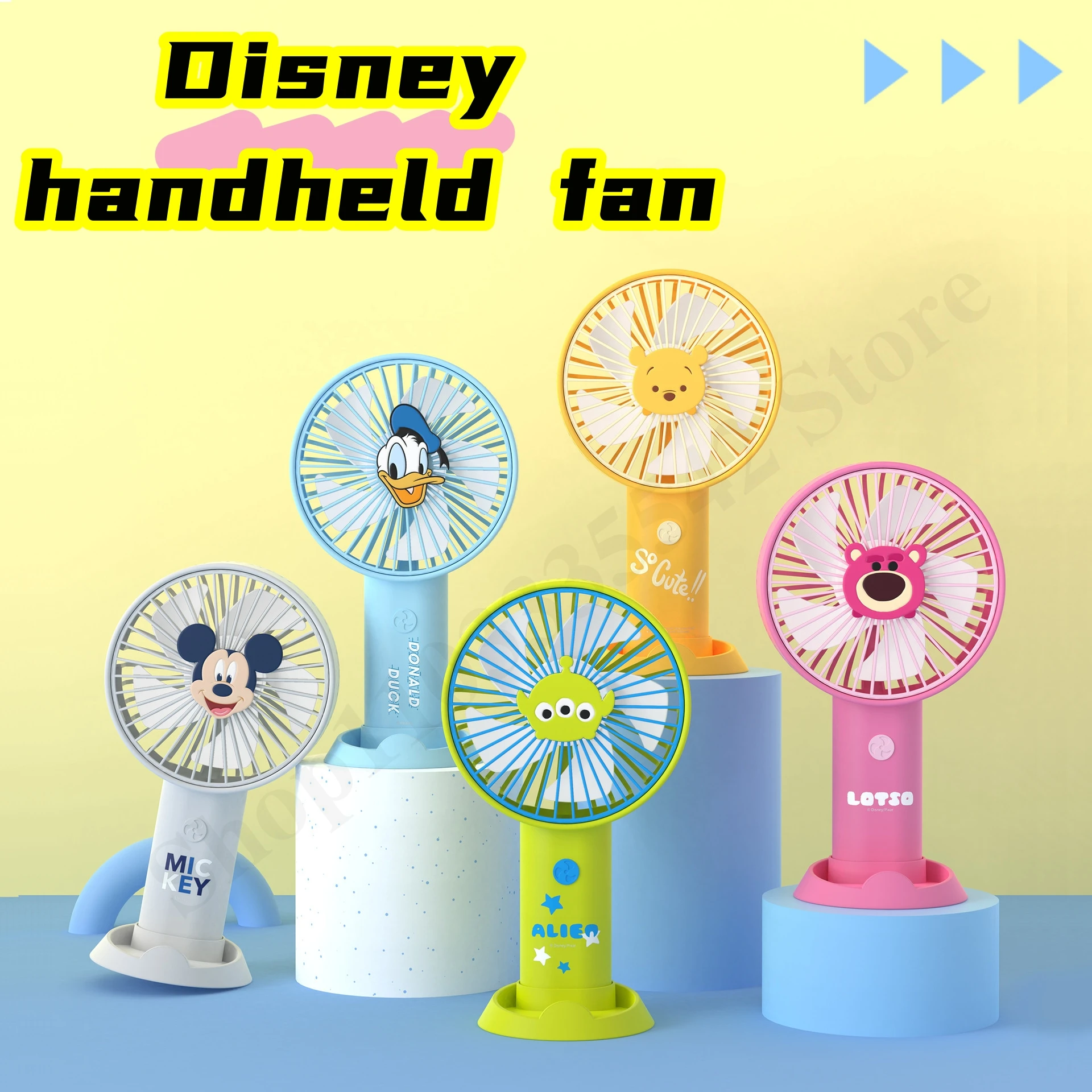 Disney Mickey Mouse Handheld Small Fan Usb Charging Portable Summer Big Wind Mini Desktop Home Appliances Cooling Fans