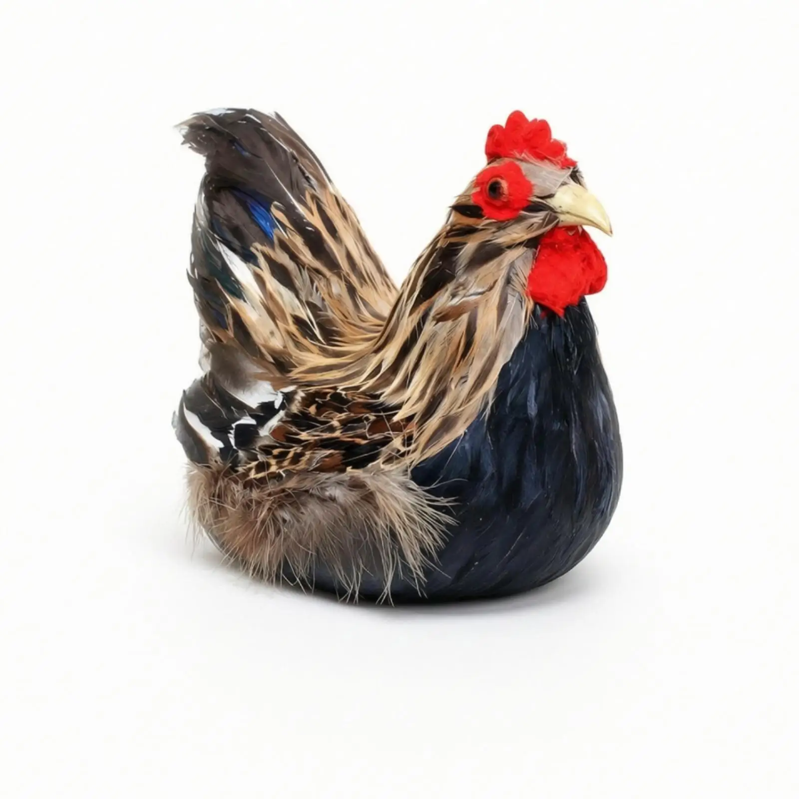 Chicken Figurine with Nest Realistic Hen Statue with Nest Rustic for Photo Props