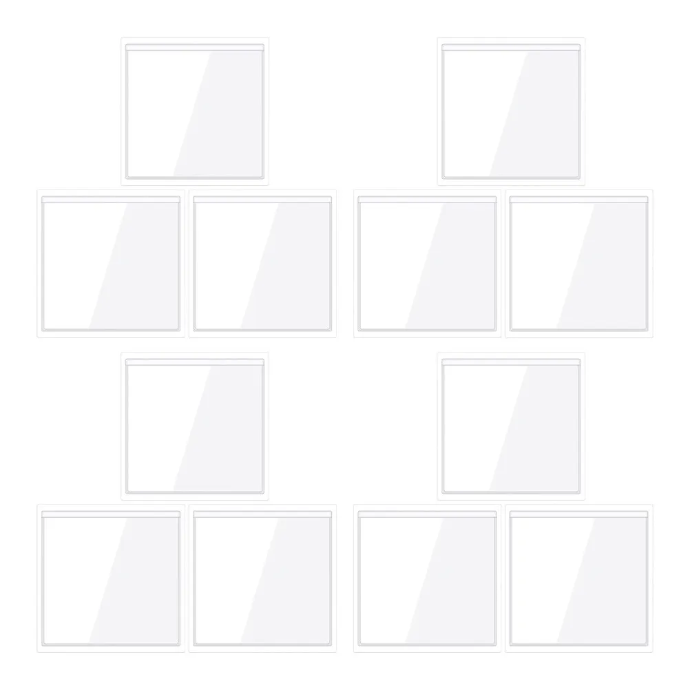 20Pcs Clear Adhesive Card Sleeves Sticky Pocket Organizers for Classroom Library Market Shop File Sorting Label Display