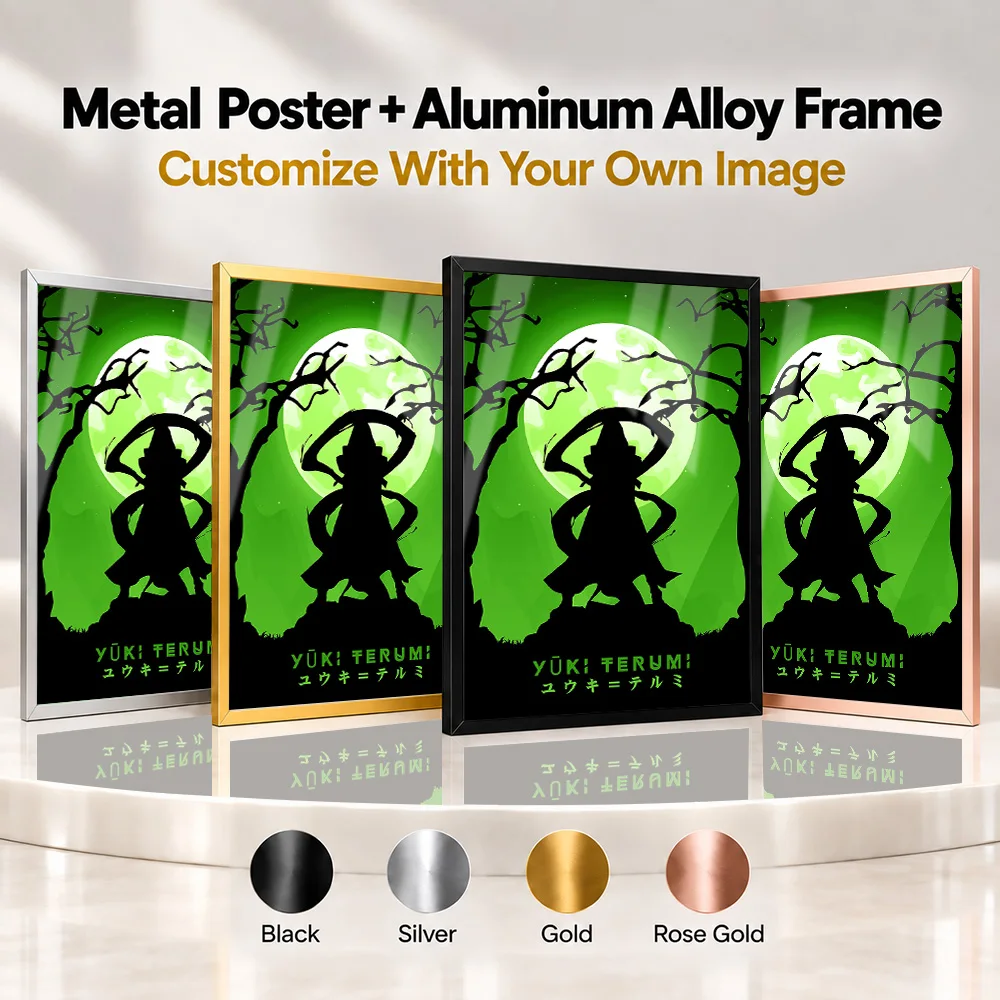 YUKI TERUMI Metal Poster With Aluminum Alloy Frame Personalized Anime Style Illustration Wall Art For Game Room Collector Gift