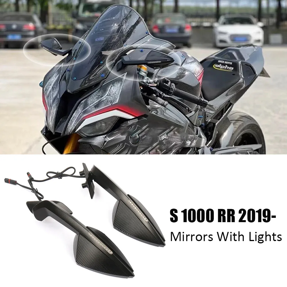 

Motorcycle Rearview Mirrors With Turn Signals LED Kit Accessories For BMW S1000RR s1000rr S1000 S 1000 RR 2019-2025