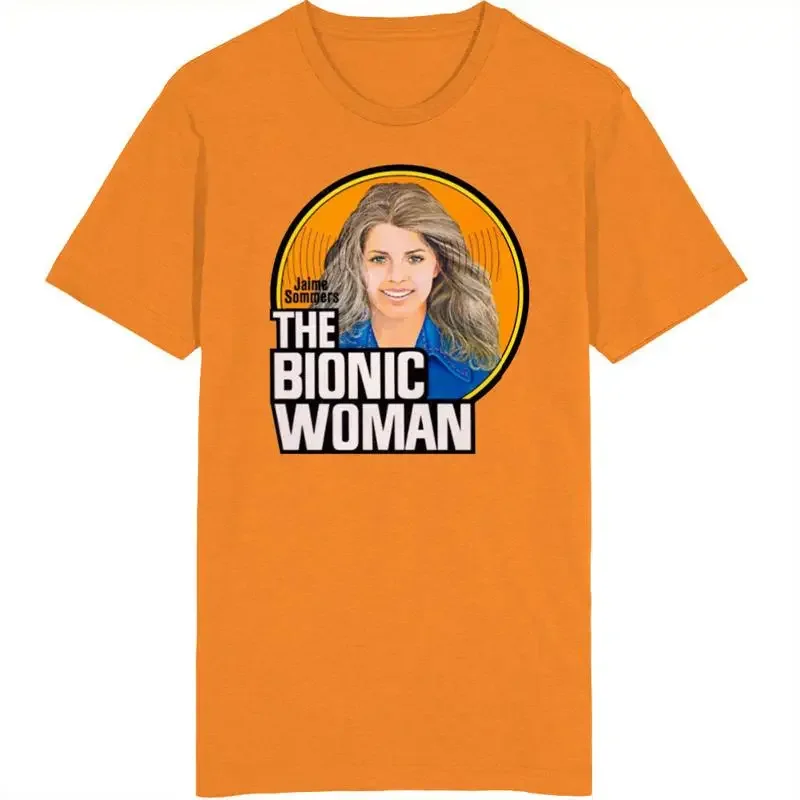 Camiseta de fã do programa de TV dos anos 70, The Bionic Woman, Lindsay Wagner