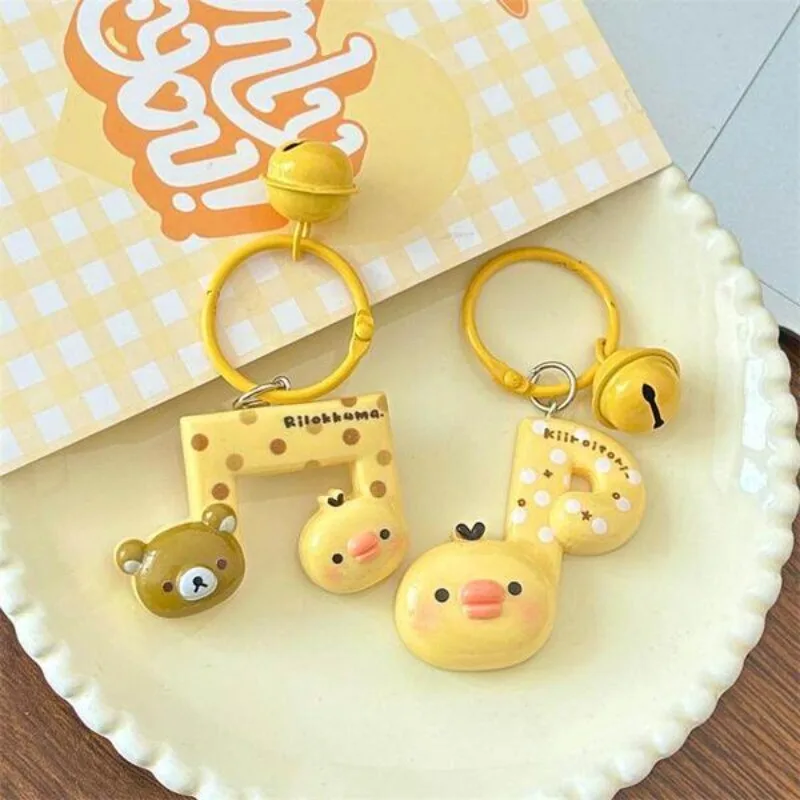 Fun Music Rilakkuma Bell Pendant Cute Cartoon Animation Peripheral Musical Bear Keychain Ring Backpack Accessories Gift Toys view 5