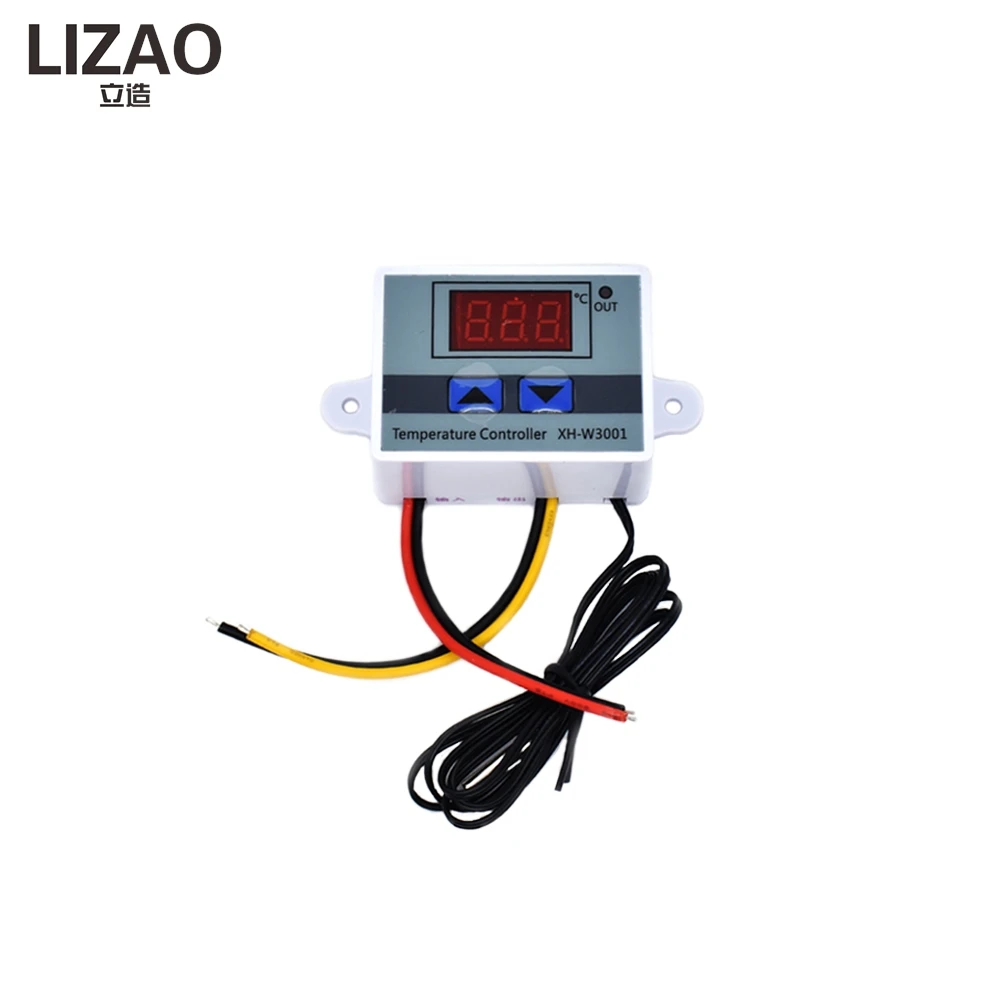 LIZAO XH-W3001 Digital LED Temperature Controller 10A 12V/24V/110V/220V Thermostat with NTC Sensor for Heating/Cooling Control
