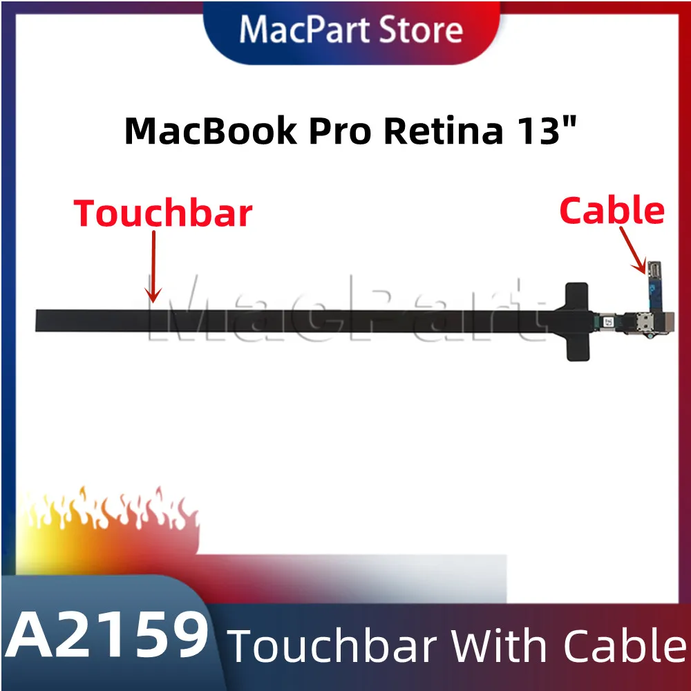 Original New Laptop A2159 2019 Touchbar with Cable for Macbook Pro Retina 13'' A2159 Touch bar Replacement EMC 3301