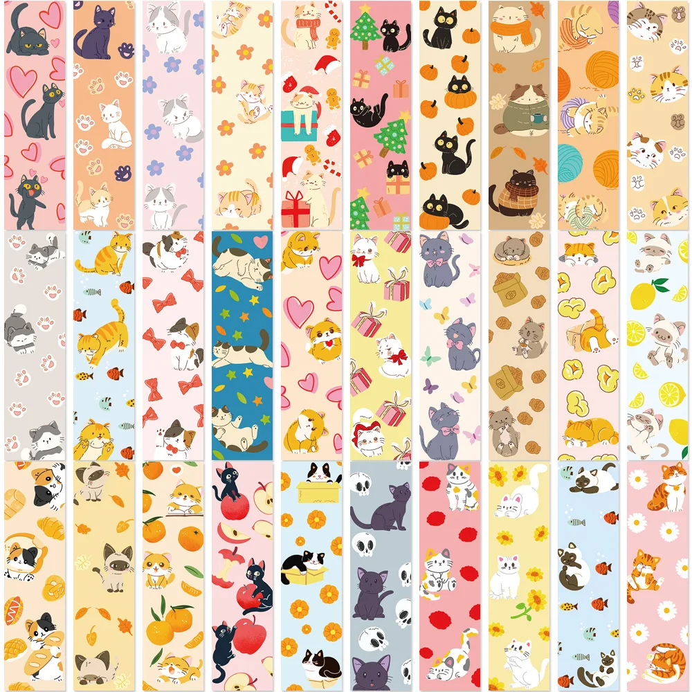 30 Uds. Marcapáginas novedosos de gato bonito, marcadores de página de papel para compañeros de oficina, papelería, regalo de recuerdo de fiesta de cumpleaños y vacaciones
