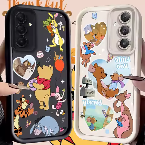Disney Pooh Bear Case for Samsung Galaxy S24 S23 S22 S21 Ultra Plus S20 FE A55 A54 A53 A52 A52S A51 A50 A50S A35 A34 Back Cover
