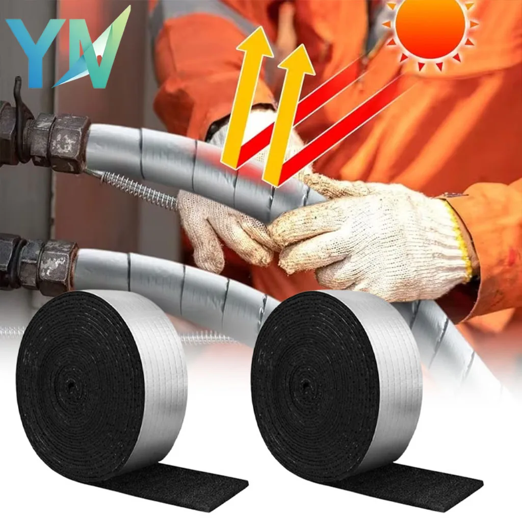 1-5Roll Foam Insulation Wrap with Aluminum Foil Self Adhesive for Outdoor Cold Water Pipe Winter Protection Home Improvement