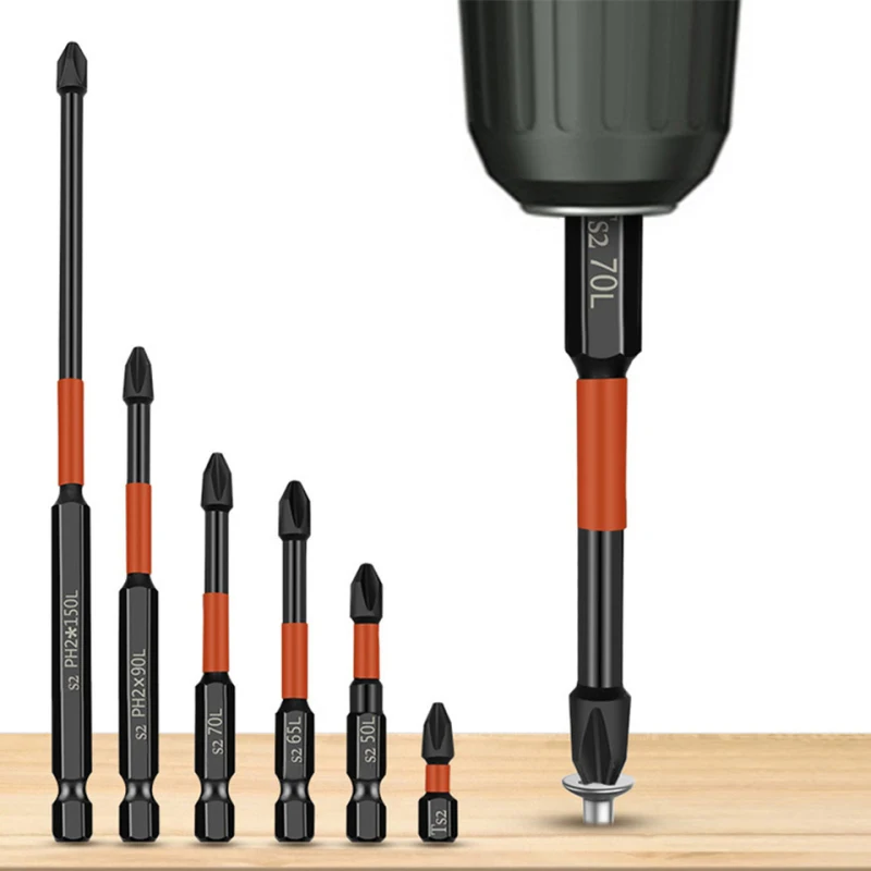

Magnetic Cross Head Household Electric Driver Screw Set - High Hardness Hand Drill Bits for Electric Screwdrivers 3/4/5/6pcs