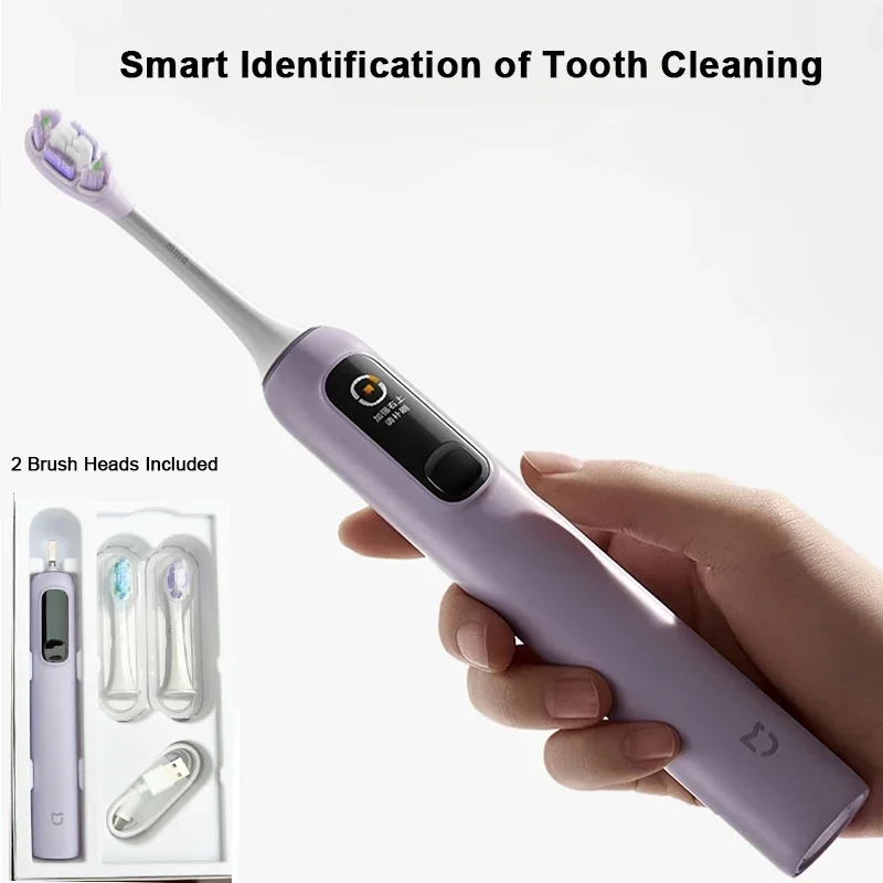 XIAOMI Mijia Sonic Toothbrush Pro MES610, 2 Shock-Absorbing Brush Heads, Sweep Vibration Smart Teeth Cleaning Feedback 4 Modes