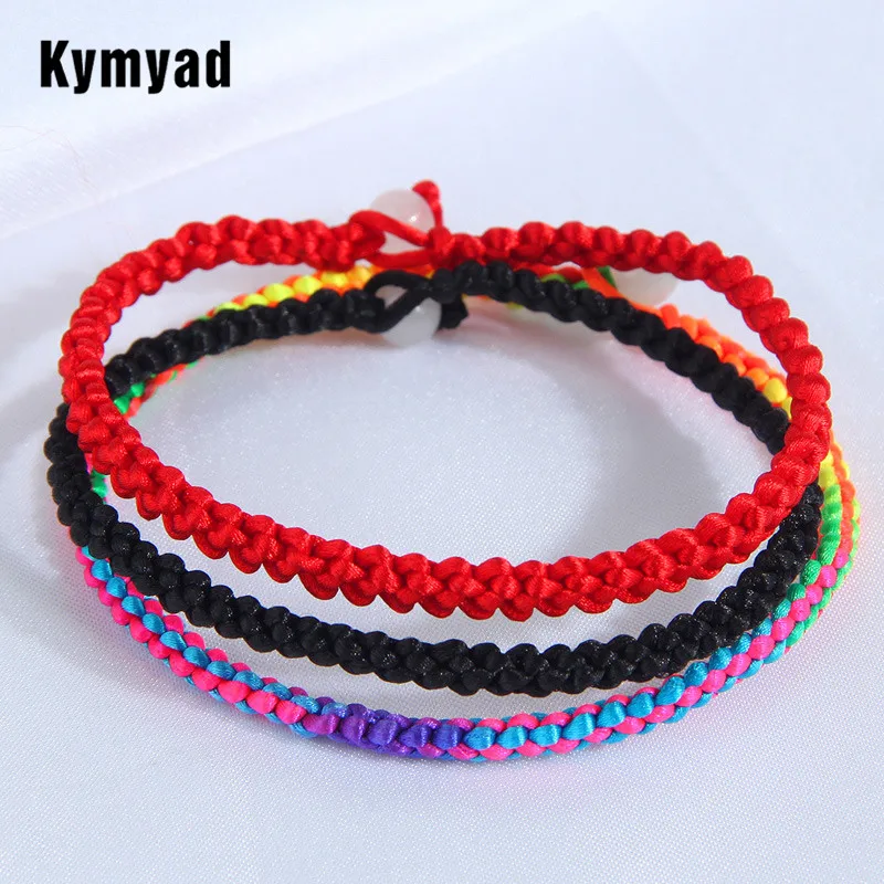 Kymyad Rope Chain Bracelets Sets For Women Simple Lucky Women's Bracelet Colorful Multilayer Bracelet Set Friends Gift Jewelry