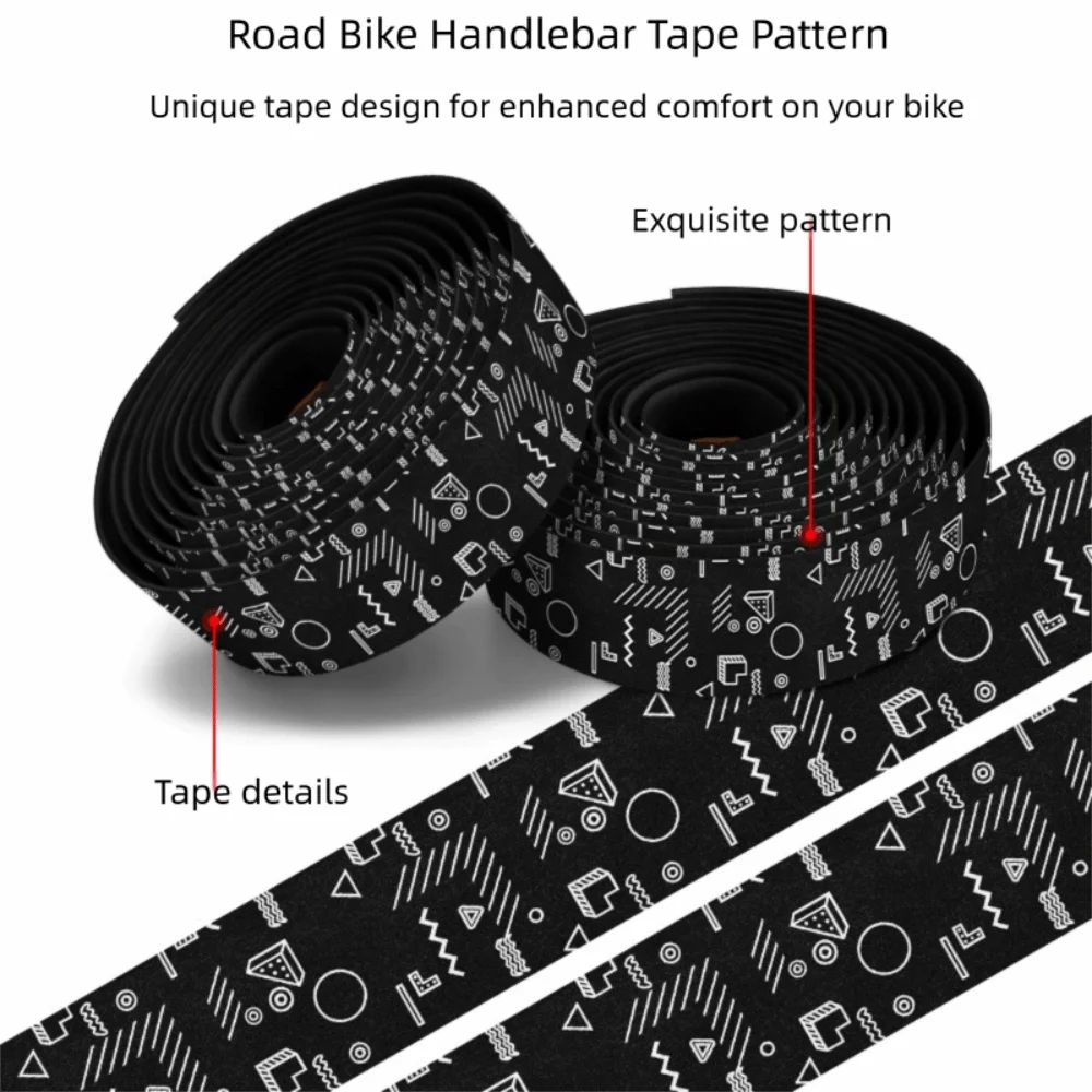 

Лента на руль велосипеда из искусственной кожи + EVA, черно-белая с 2 вилками, ремни для обертывания руля, дышащие нескользящие принадлежности для велоспорта