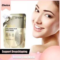 Retinol Gold Mask Anti Aging Lightens Fine Lines Shrink Pores Rejuvenating Skin Moisturizing Hyaluronic Acid Gold Peel off Mask