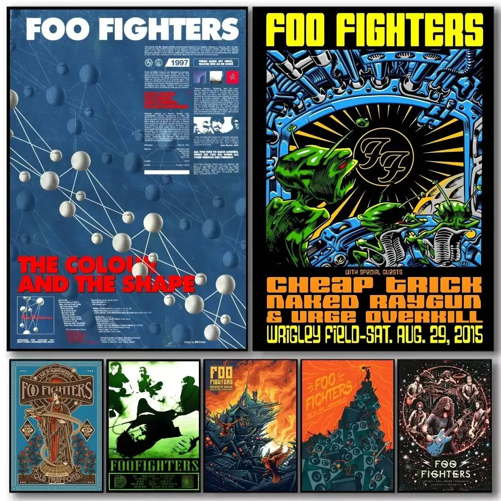 Band F-FOO FIGHTERS Poster Art With Prints Home Bedroom Living Room Decoration Gift