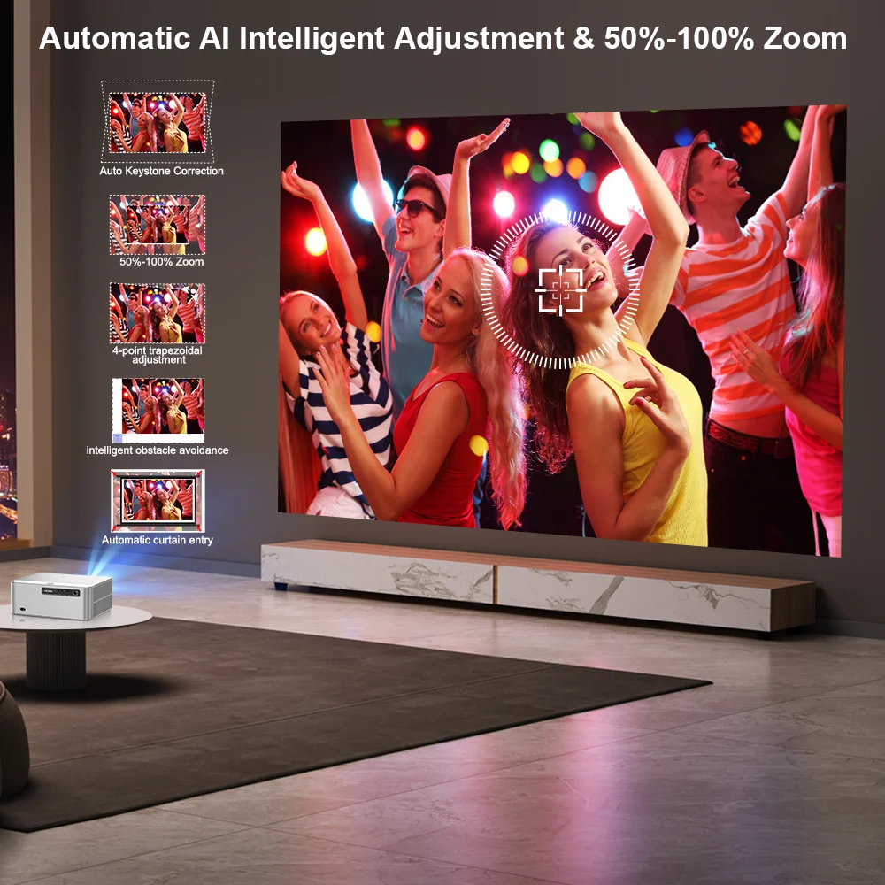 بروجا PG610W 1080P جهاز عرض أصلي 4k أندرويد واي فاي 25000 لومن 32G جهاز عرض محمول PG610 مسرح منزلي فيديو خارجي متعاطي المخدرات بروجكتر 4k عالي الوضوح المنزل الذكي تلفزيون محمول مسرح منزلي أجهزة الألعاب المحمولة أجهزة أ