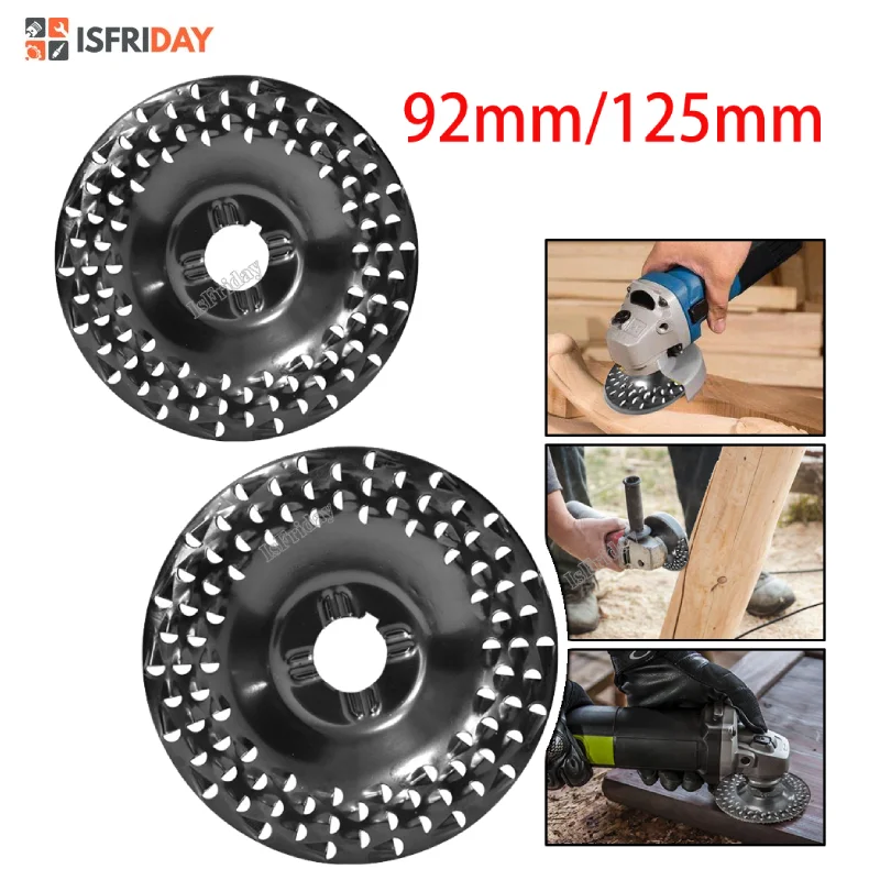 92/125mm Grinder Wheel Disc Wood Shaping Wheel Grinding Discs for Angle Grinders Woodworking Sanding Rotary Abrasive Tool