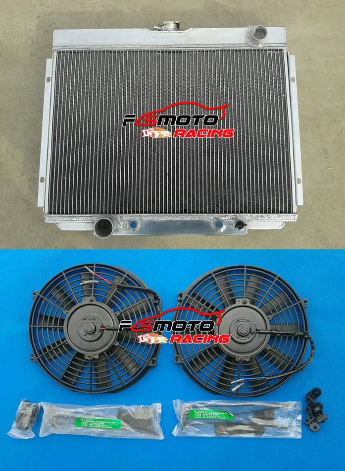 For Ford Mustang / Mercury Cougar/XR7/Torino 1967-1970 1968 1969 Aluminum Radiator + Fans
